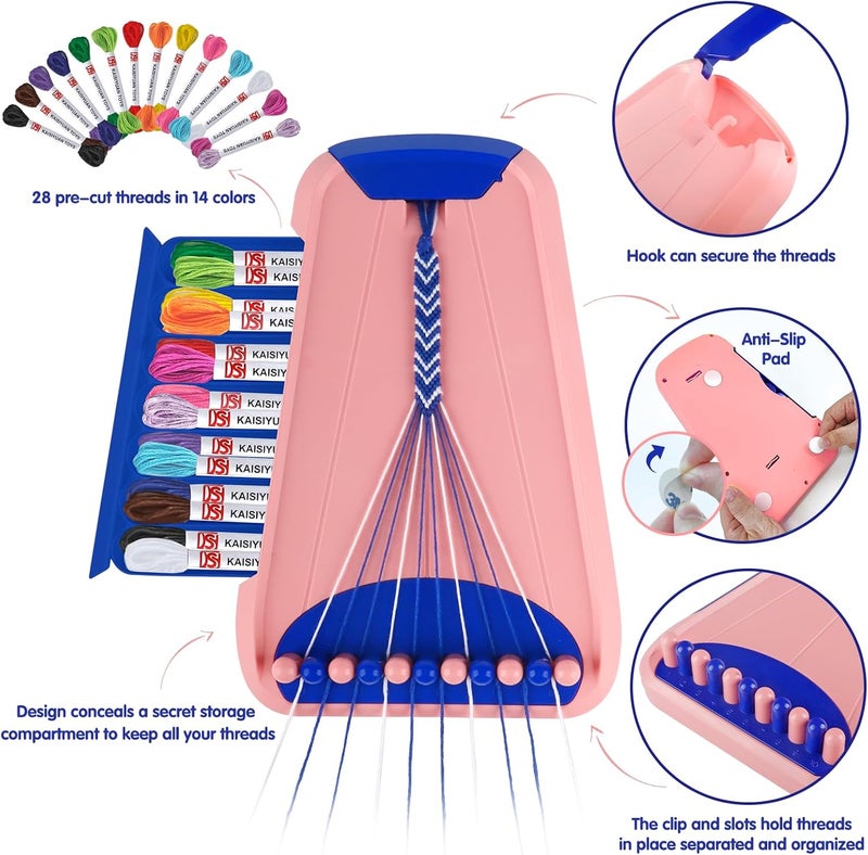 Maynacs Arts and Crafts for Kids Ages 8-12,Friendship Bracelet Making Kit for Girl,Kids Jewelry Making Kit with 28 Pre-Cut Threads,Christmas Birthday Gifts for Ages 6 7 8 9 10 11 12 Year Old Dark Blue - Image 2